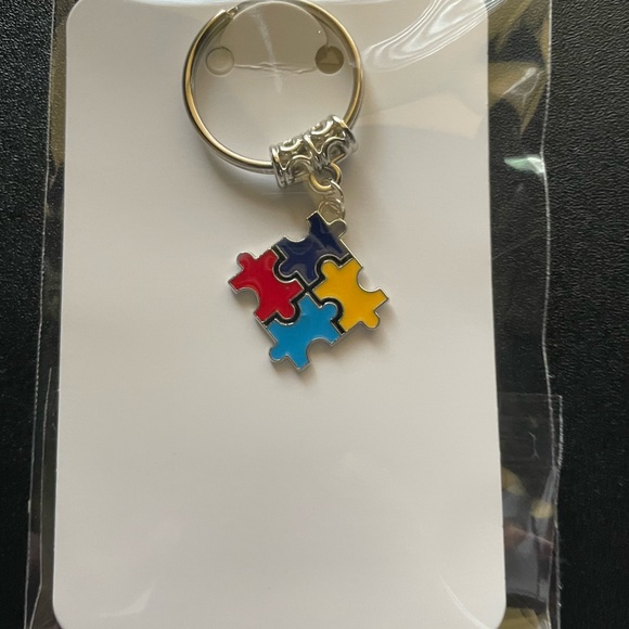 Autism Awareness Puzzle Piece Keychain - Picture 2 of 4